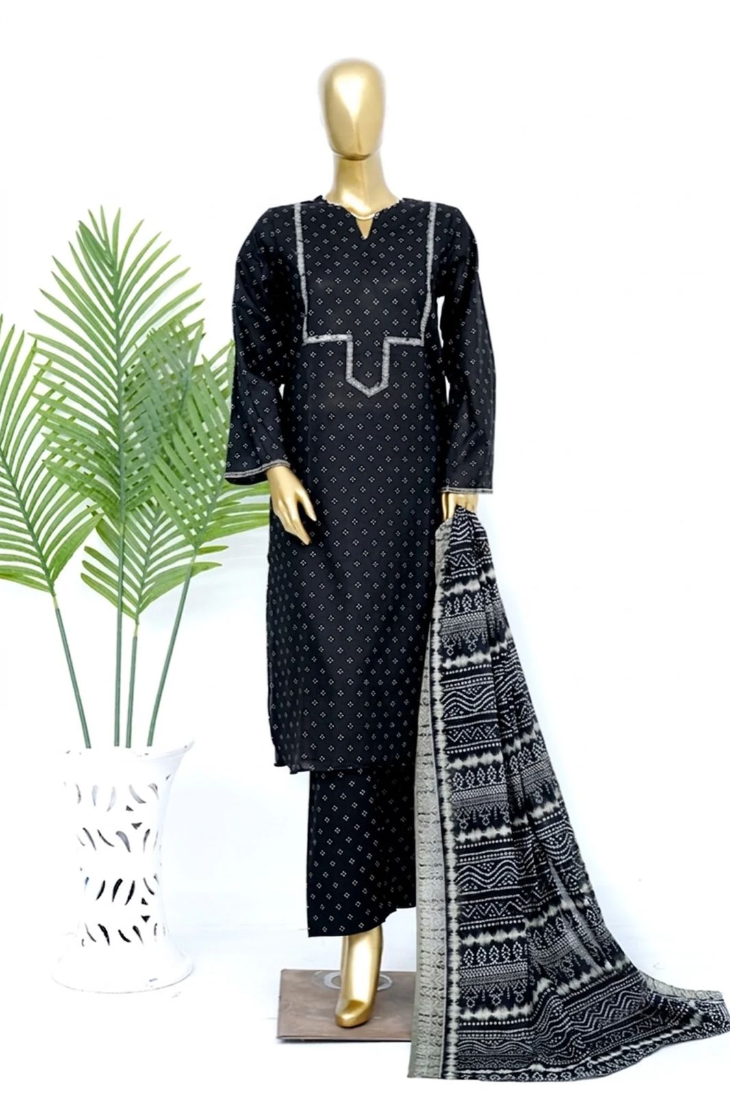 “Original Bin Saeed 3PC Embroidered Pakistani Suit (Stitched)”